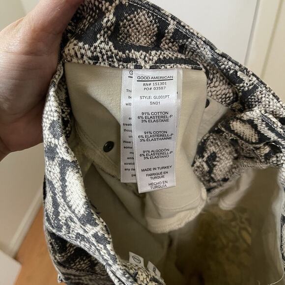 Good American Good Legs Snakeskin python beige print Skinny Jeans US 6/ 28 - Picture 5 of 6